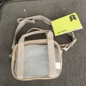 all in motion Clear Concert Crossbody Bag in Beige